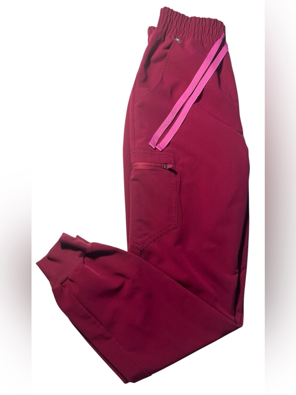 🩷FIGS Zamora High-Waisted Jogger Scrub Pants. Color-Dark Magenta. Size-XS. EUC - Picture 4 of 12